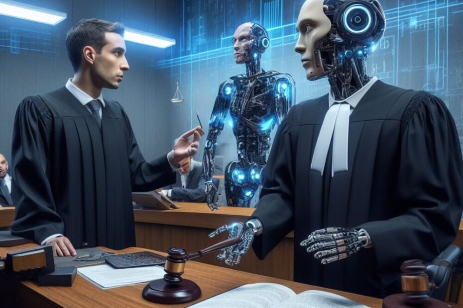 AI in legal, A lawyer presenting a case to an AI judge